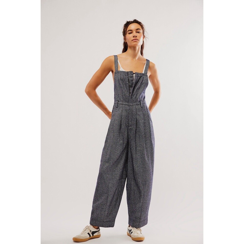 Free People Movement Women’s One Piece Leonie Menswear Jumpsuit Overalls Size M